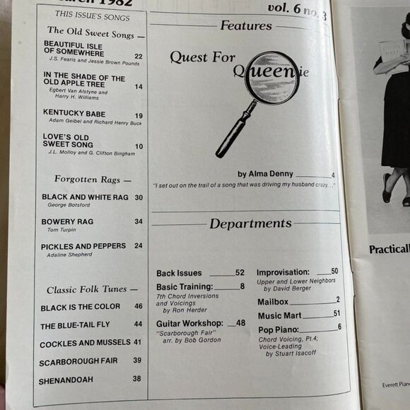 Sheet Music Magazine March 1982 Quest for Queenie u - Picture 3 of 4